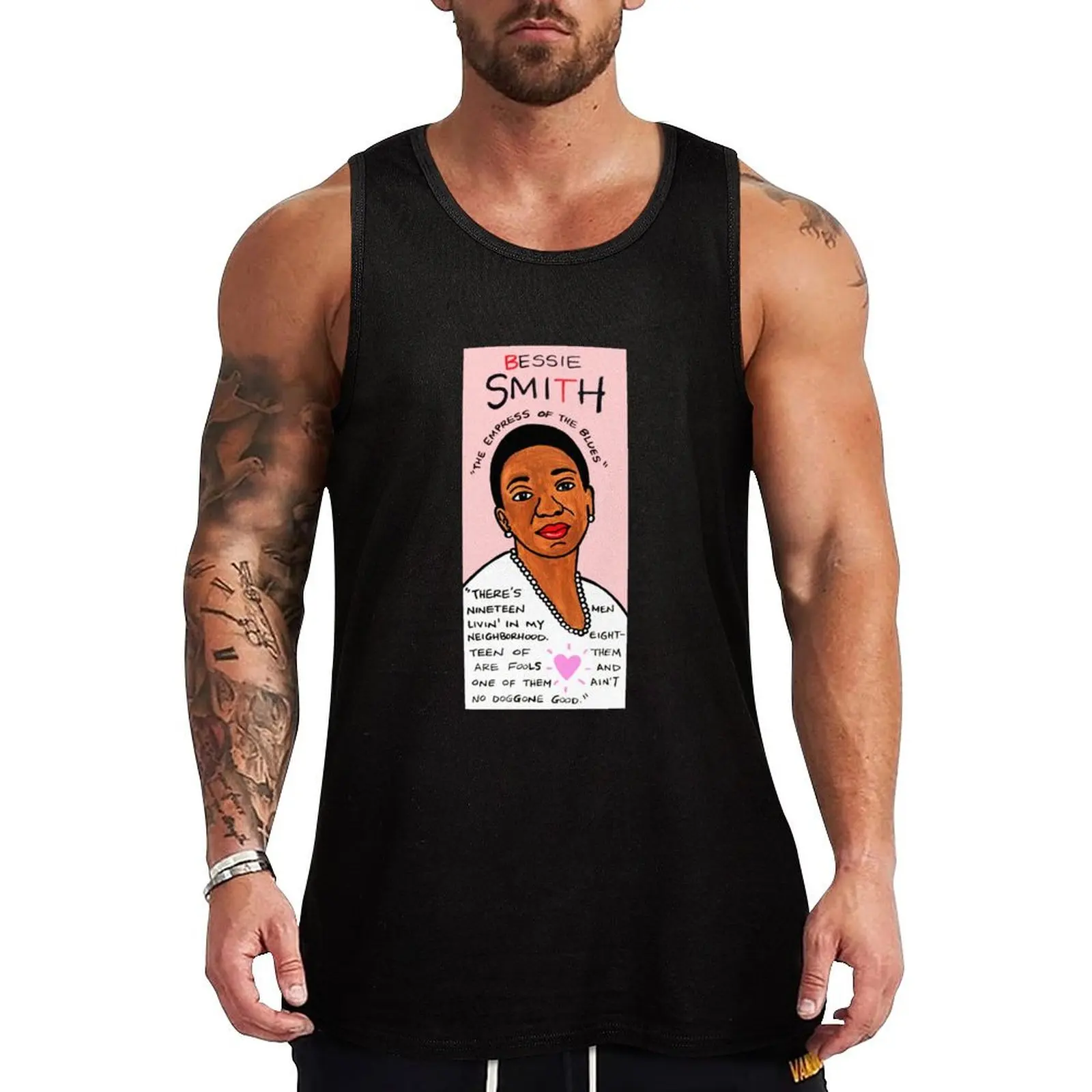 

Bessie Smith Blues Folk Art Tank Top Durable Tank Top Wrinkle Resistant Casual Sleeveless