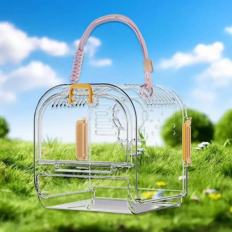 

Клетка для попугаев, среда обитания с легко очищаемым выдвижным подносом для попугаев, складные принадлежности для птиц, вложенность с дышащим просторным