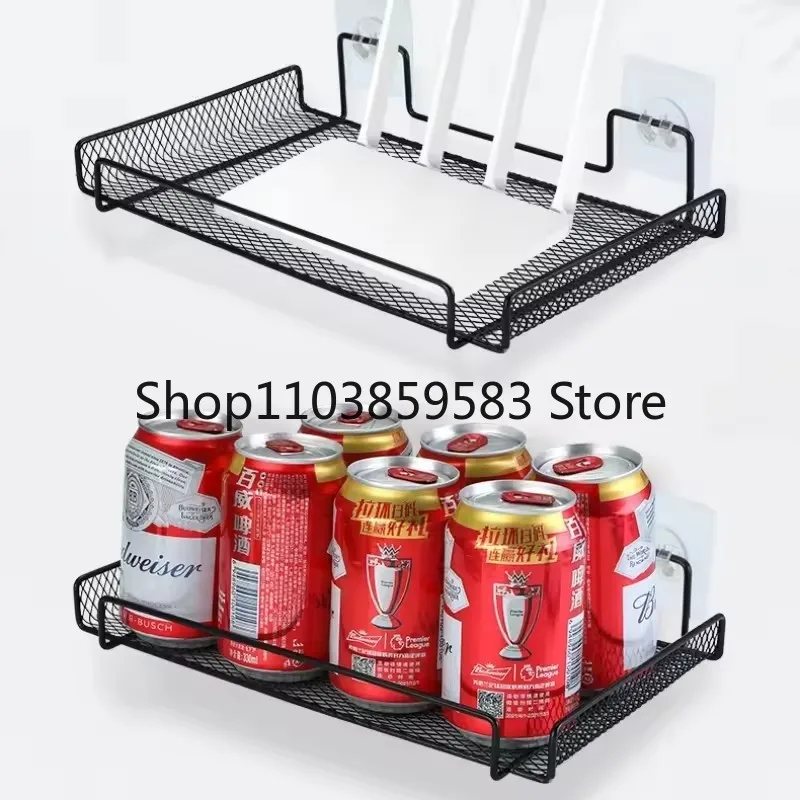 1PC Wall Mounted Punch Free Self Adhesive Iron Home Storage Rack Router Placement Rack TV Set Top Box Home Storage Rack