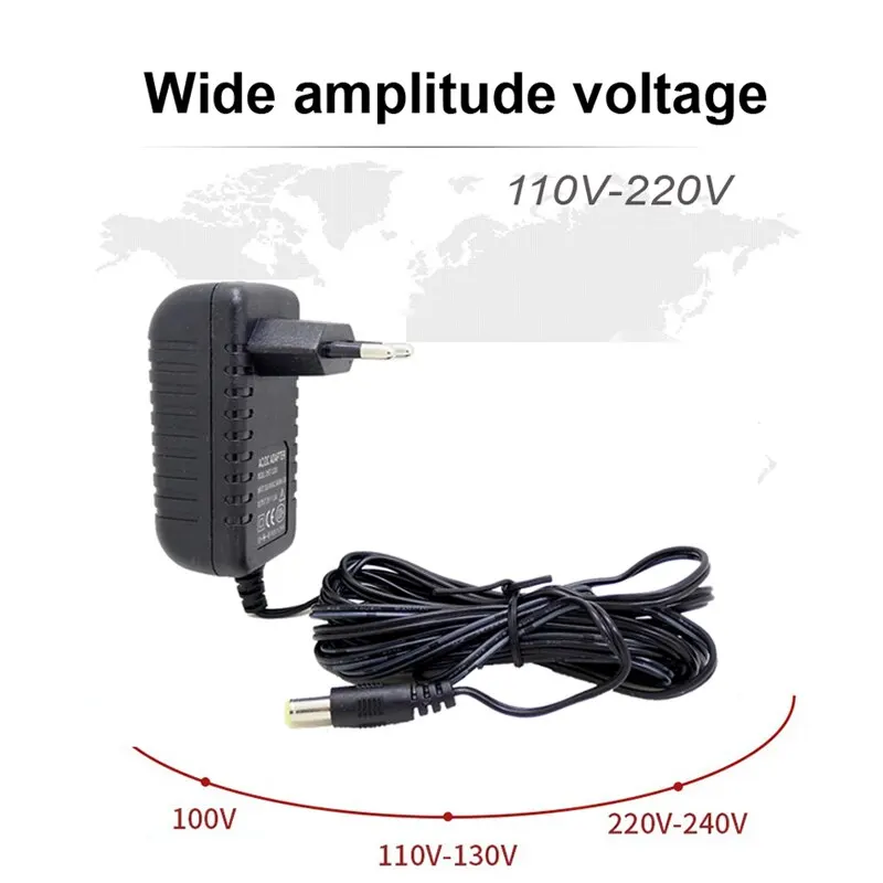 EU Plug Power Adapter 3 Meters Extension Cord Input AC100-240V Output DC 12V 2A For Security CCTV Camera LED 2.1mm*5.5mm