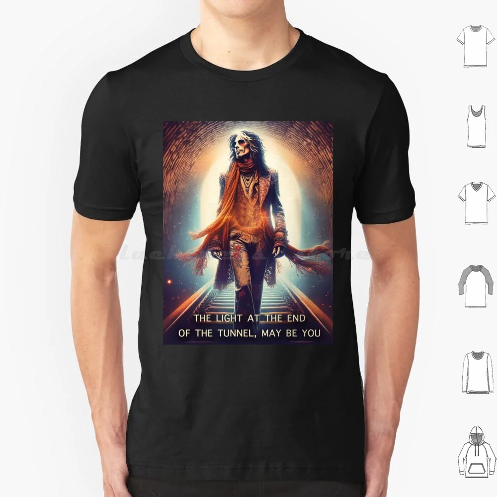 The Light At The End Of The Tunnel-Amazing T Shirt Big Size 100% Cotton Music Band Steven Tyler Fanart Fan Art Aero Smith Hard