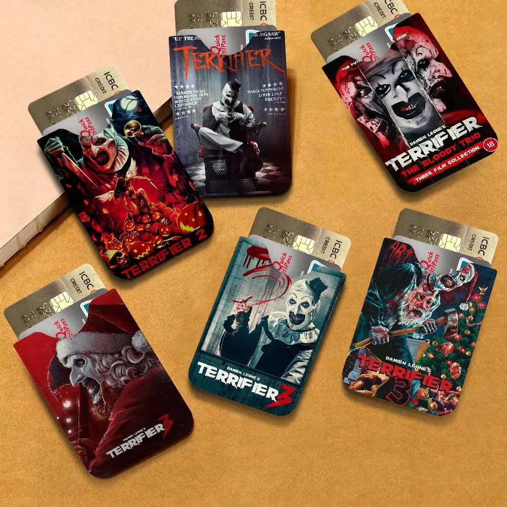 Terrifier 321 Collection Classic Horror Film Leather Mini Card Wallet, Thin Credit Portable Business Card & Transit Bus Card