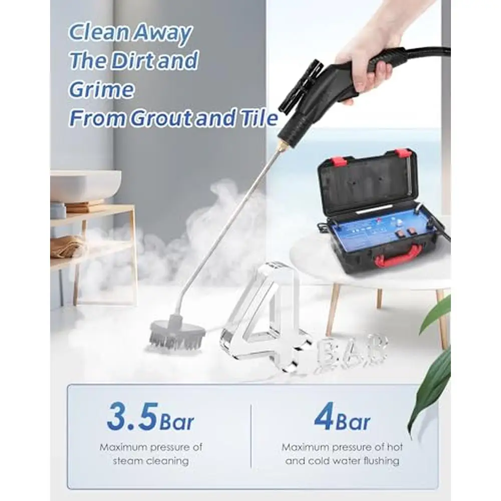 Высокомощный пароочиститель 1700 Вт, портативный пароочиститель для чистки плитки, автомобильный безрезервуарный дизайн, высокотемпературное чистящее средство