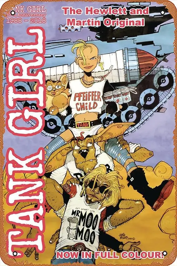 Vintage Metall Blechschild Tank Girl Full Color Classics 1988-1989 (2018) # 3 (COVER A HEWLETT) Retro-Metallschild für Garden Club Outd