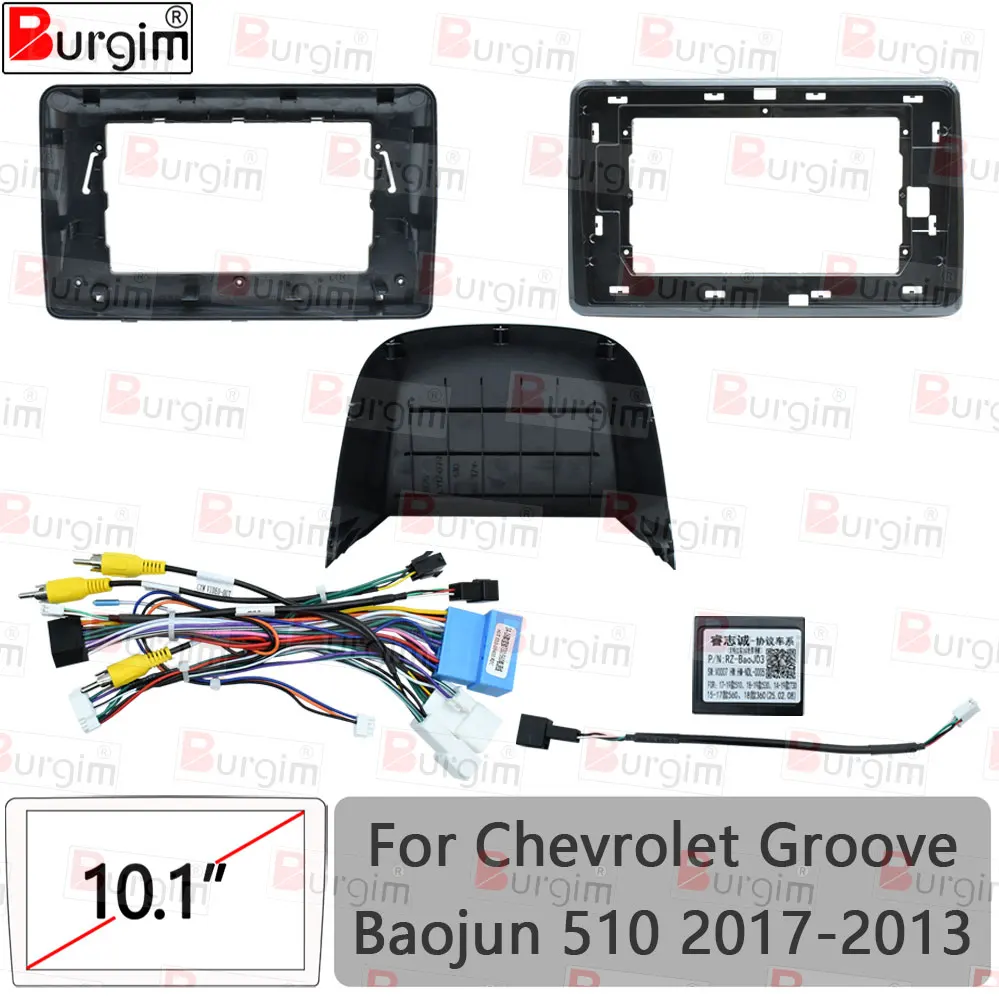 Car Radio Fascias Frame For Chevrolet Groove Baojun 510 2017-2013 10 inch Stereo Panel Wiring Harness Power Cord Canbus Decoder