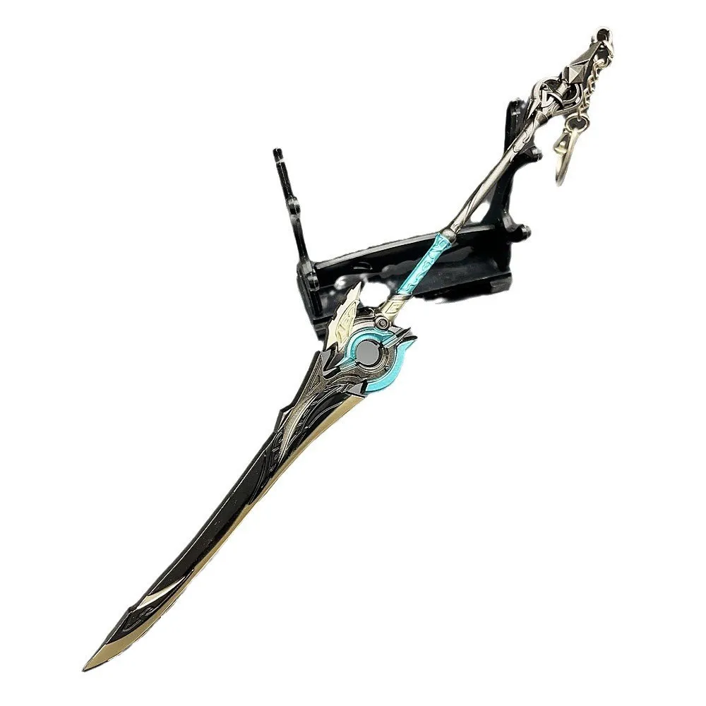 Honkai Star Rail Sword Keychains Cosplay YanQing Weapons Ice Blade Metal Key Rings Fans Gifts Collections Game Character Props