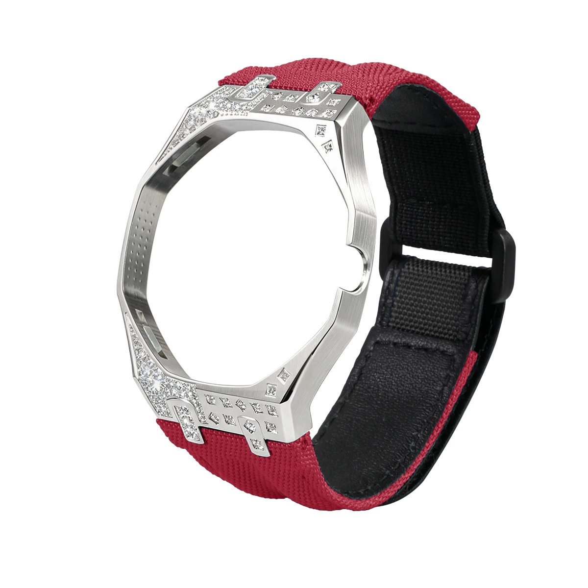 Diamond Case+Nylon Strap For Swatch Royal Pop Luxury Modification Kit 3 'O Clock/12 'O Clock stainles steel watchCover Accessory