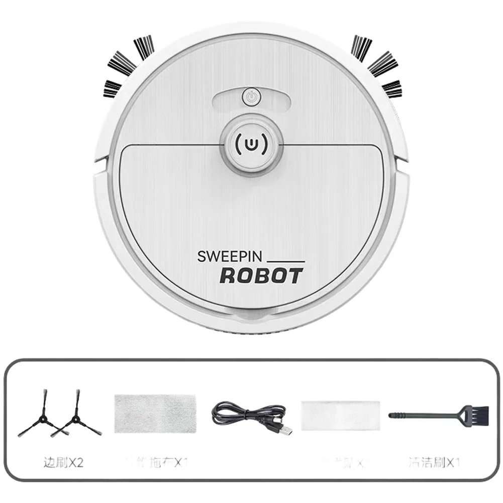

Робот-пылесос с зарядкой через USB, 120 минут работы от аккумулятора, мощность всасывания 4500 Па, низкий профиль 6 см для уборки под кроватью