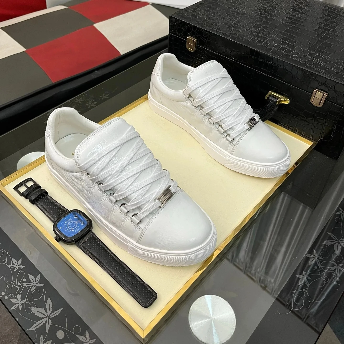 

Luxury Brand Men's Shoes Fine Oil-Wrinkled Cowhide Sheepskin Lining Soft Breathable Holiday Gifts Handmade Casual Sneakers