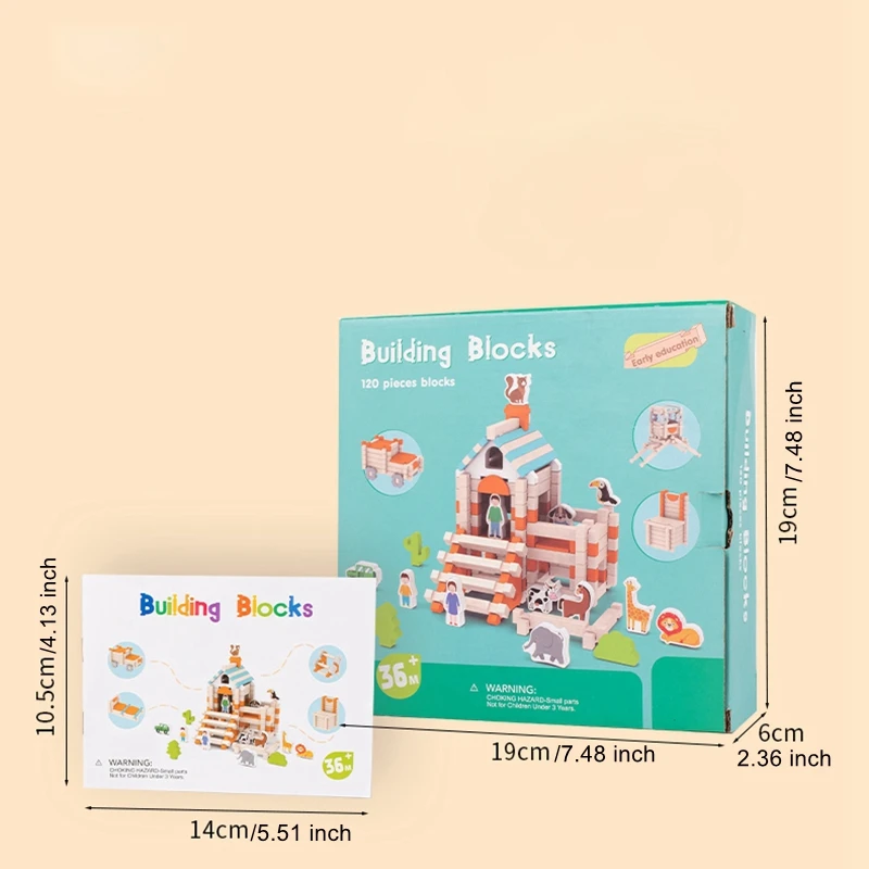 Mortise and Tenon Building Blocks Baby Wooden Building Block Colored Creative Educational Toys Stacking Game Wooden Toys