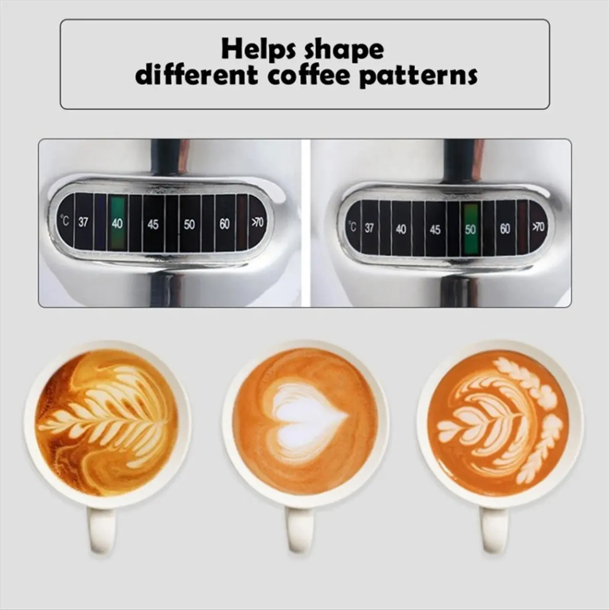 

A45I Milk Frother Temperature Display Milk Frother Pot and Cup for Latte Art 350ml