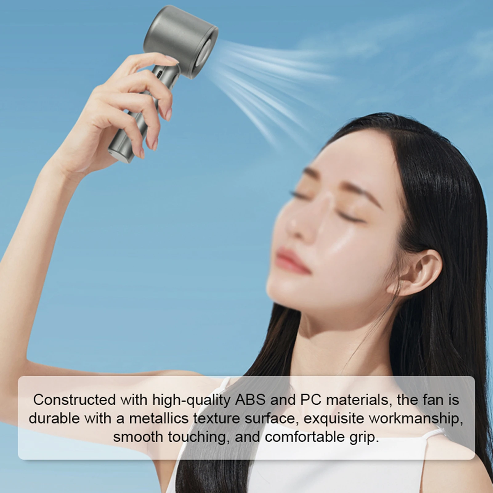 Portable Turbofan USB Rechargeable Electric Fan with Digital Display Support 120-Speeds Infinitely Adjustable for Camping Travel