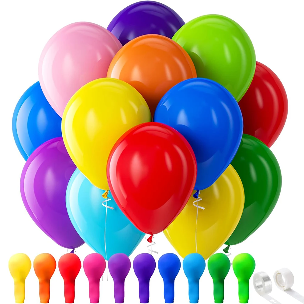 مجموعة بالونات لاتكس متعددة الألوان مكونة من 100 قطعة مناسبة لحفلات أعياد الميلاد وحفلات الزفاف وديكور حفلات عيد الحب #1