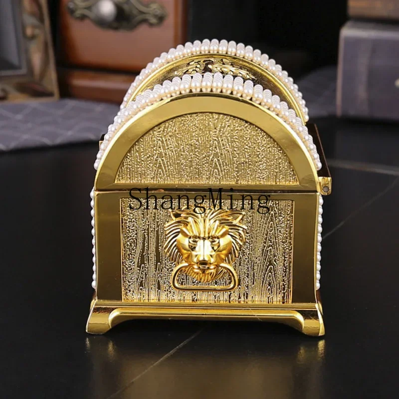 

CL light luxury retro princess jewelry box metal jewelry box exquisite enamel necklace jewelry high-end storage box
