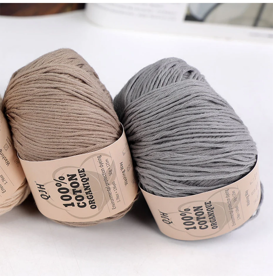 3 Stück 100% Bio-Baumwollgarn, maschinenwaschbar, für Erwachsene und Babys, für Pullover/Handschuhe/Schals/Mützen usw. 50 Gramm (1,76 Unzen) 125 Meter (136 Yards) – Detail 11