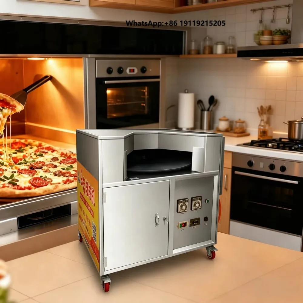 Automatic Temperature Controlled Rotary Pancake Oven Stainless Steel Crepe Baking Machine 110V/220V for Snack Shop