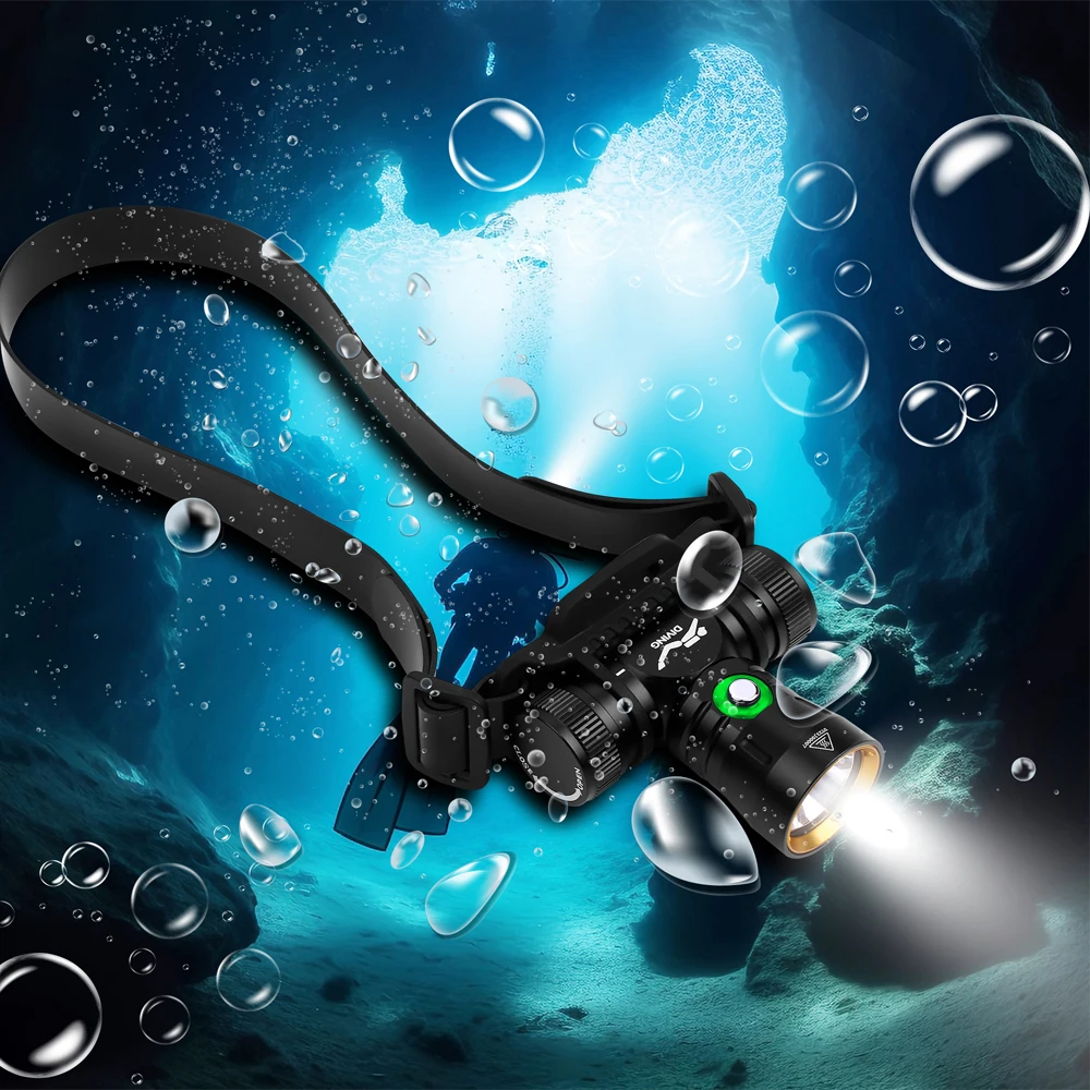 1200LM Diving Headlamp L2 LED Scuba Headligh Underwater 60M IPX8 Waterproof Dive Lantern 3 mode Torch 18650 Camp Lamp