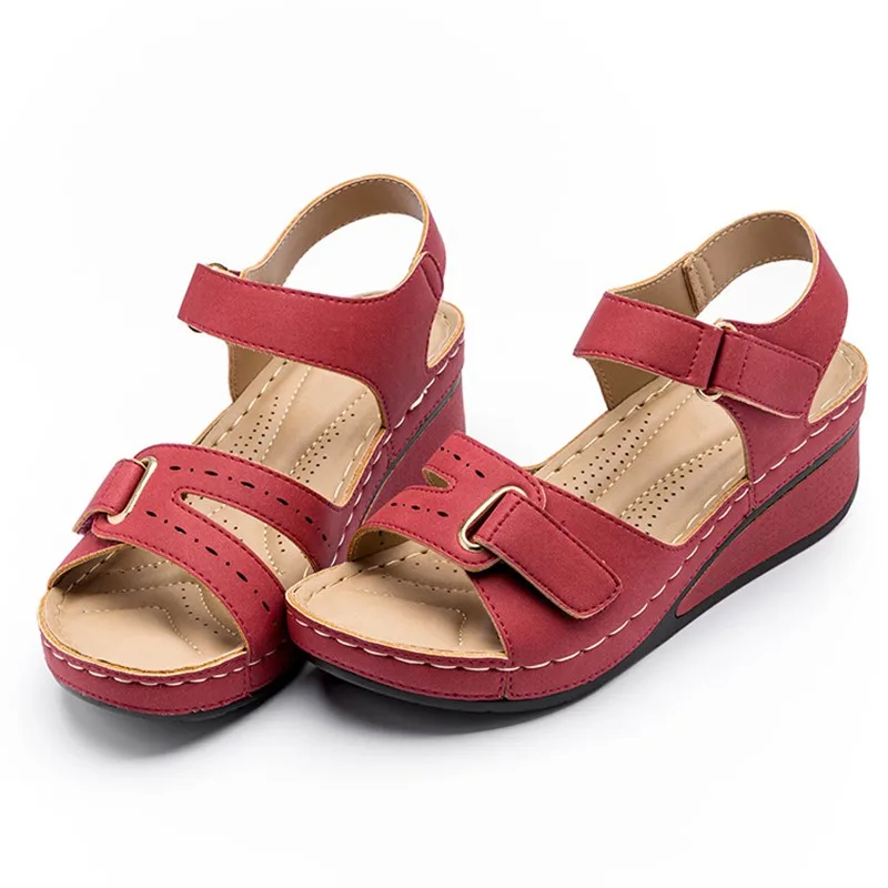 New Open Toe Fashion Women's Sandals Summer 2023 Soft Sexy Womens Sandals Wedge Buckle Women's Orthopedic Sandal Footwear Female image 4