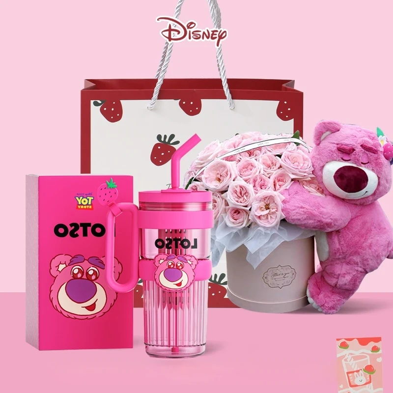 

Disney Lotso Big Mac Large Capacity Insulated Cup For Girls' Birthday Straw Cup Gift Summer Essential Box Set Portable Water Cup