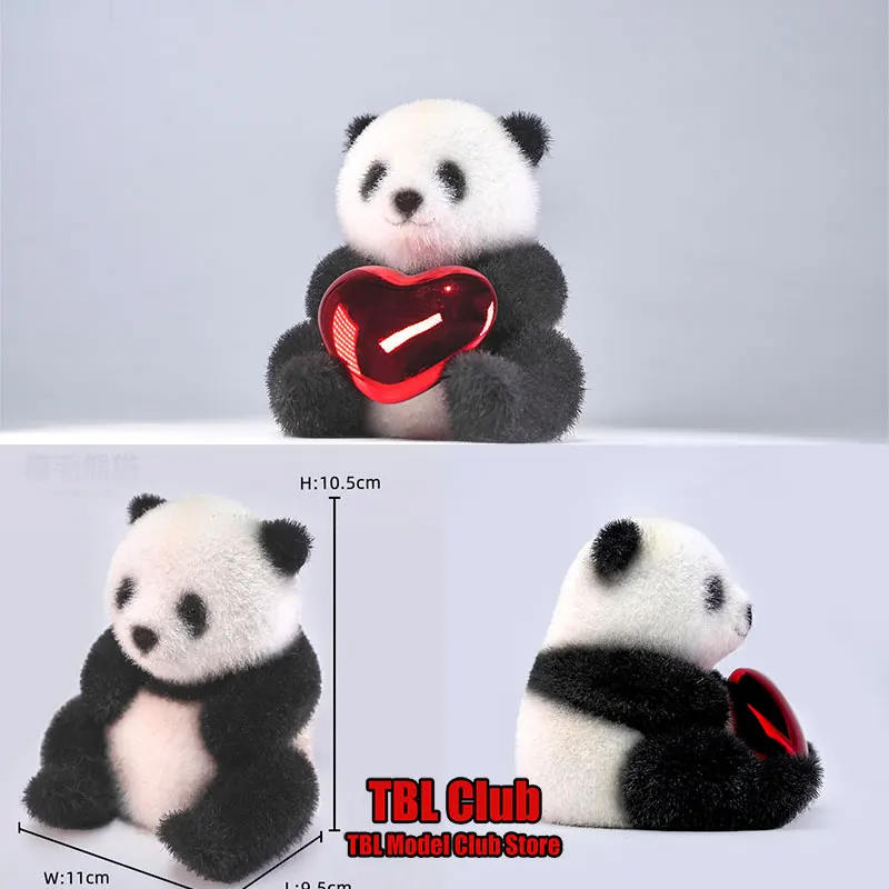 In Stock JXK177 High 10.5cm Static Cute Mini Heart Hugging Panda Animal Home Scene Decor For 12inch Soldier Action Figure Doll