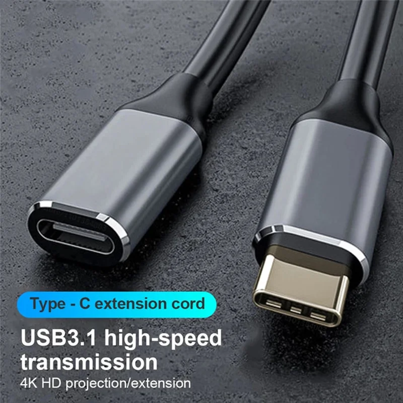 USB C Type C Extension 4K 60HZ Male to Female Cable USB 3.1 High Speed Data Extender Cord For Macbook Laptop