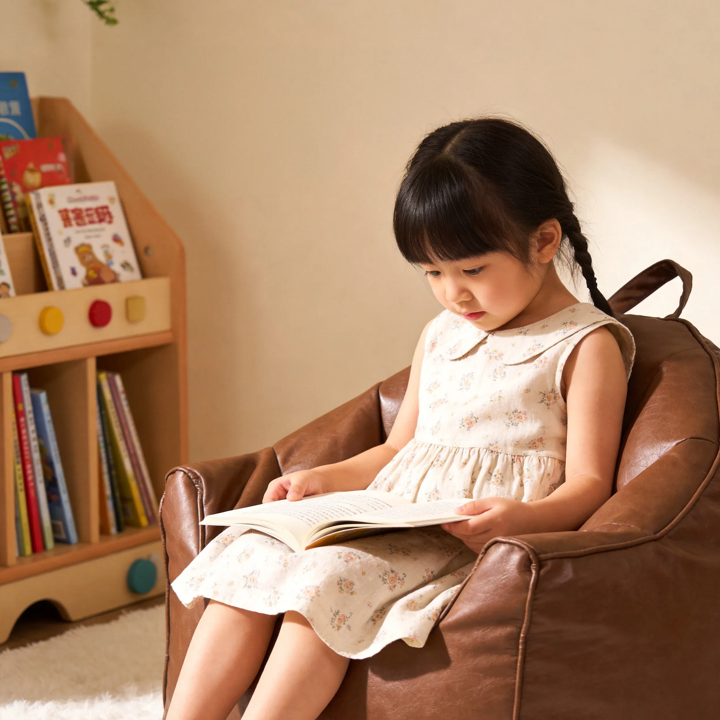 Pumpkin Sofa Chair Recliner Toddler Bean Bag Armchair Single Seat Removable Washable Cover Cat Scratch Proof Yellow