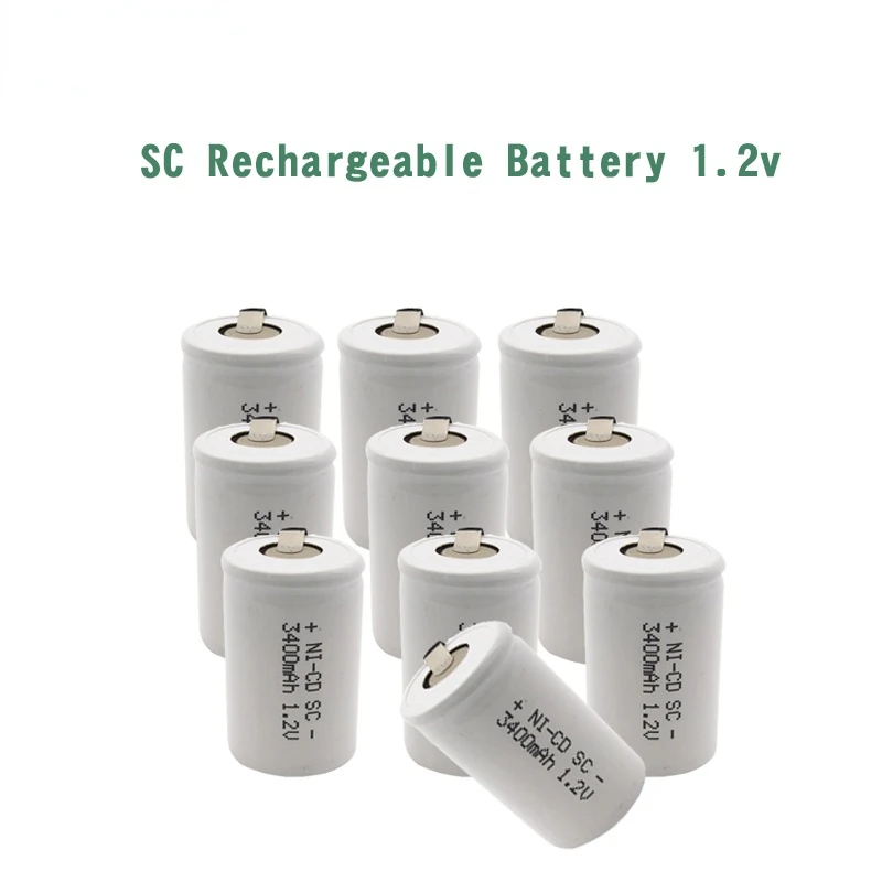 12/15/18pcs SC 3400mAh 1.2V Rechargeable Battery Sub C NI-CD Cell with Welding Tabs for Electric Drill Screwdriver Milwaukee