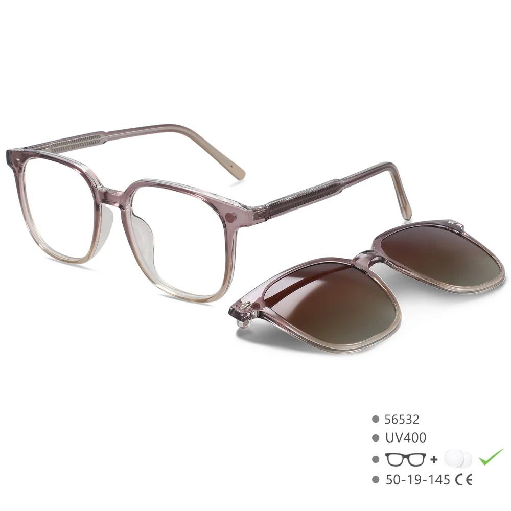 56532 Mode Anti Blaues Licht Quadratische Brillengestelle Polarisierte Sonnenbrille Magnetische Clip Frauen Computer Brillen