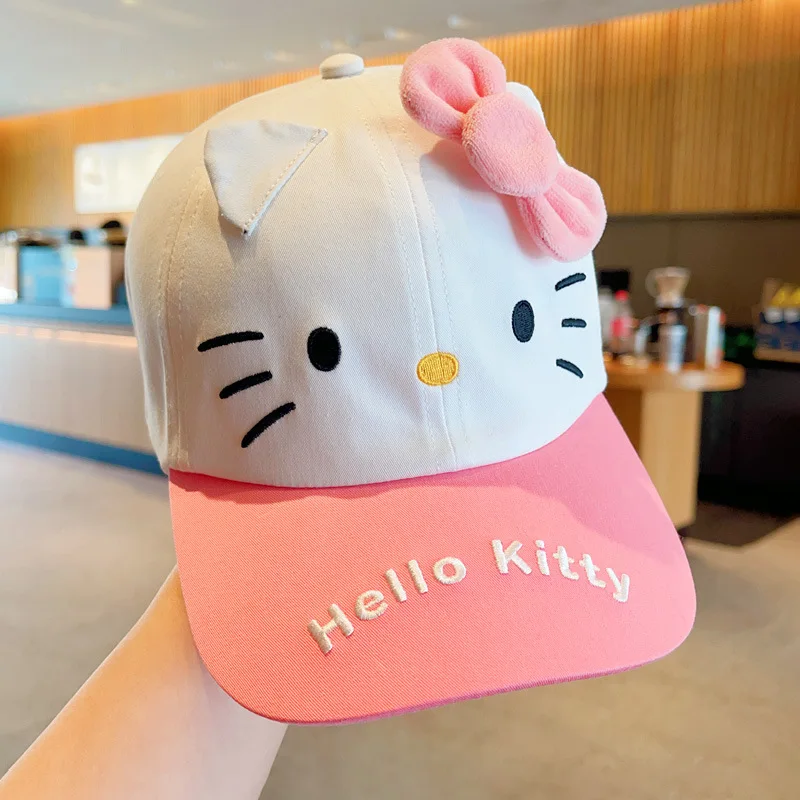 Gorro de dibujos animados Sanrio Hello Kitty Kuromi My Melody para niños, gorros de sol Kawaii, protector solar de viaje, gorra de béisbol para niña, regalo para niños