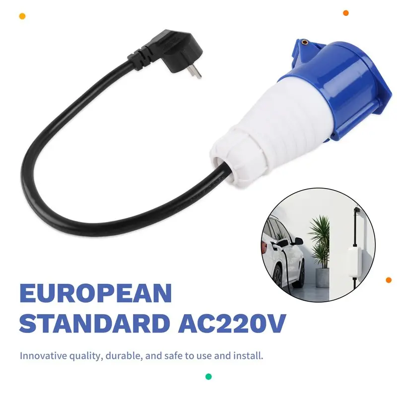 AU65-CEE To Schuko Adapter For EV Charging, 16A, 220V, EU Plug, Portable Electric Vehicle Connector