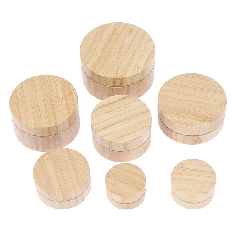 Bamboo Bottle Cream Jar Nail Art Mask Cream Refillable Empty Cosmetic Makeup Container Bottle Storage Box 10/15/30/50/60/80/100g