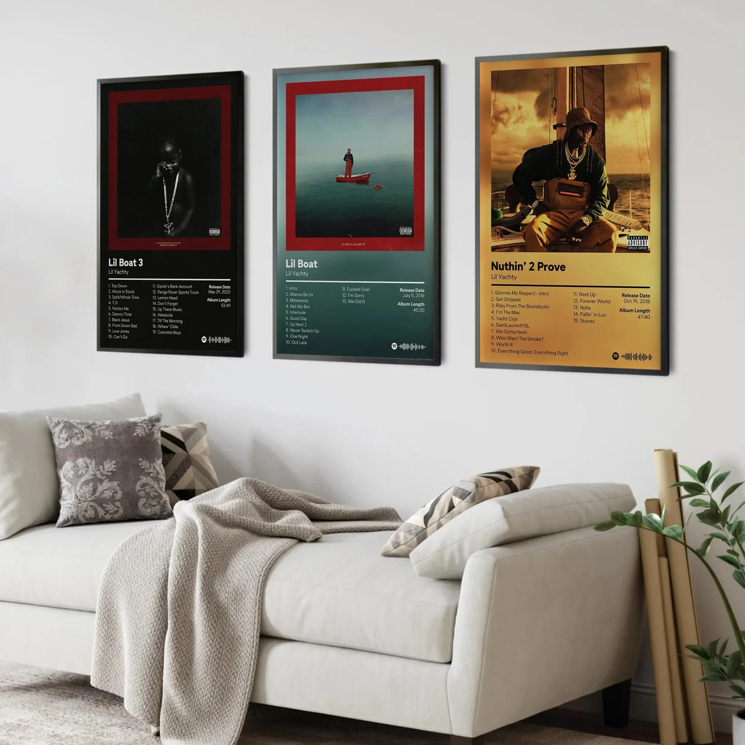 ليل يخت الهيب هوب موسيقى البوب الراب غلاف ألبوم ملصق ، الجمالية قماش جدار الفن للمنزل ، غرفة ، مقهى الديكور ، ليل قارب ، nutin إثبات