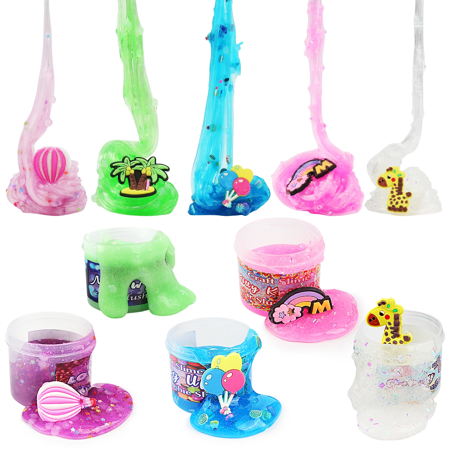 Surprise blind box style random slime crystal mud, silk mud and other toys, handmade DIY decompression toys,a total of 30 styles