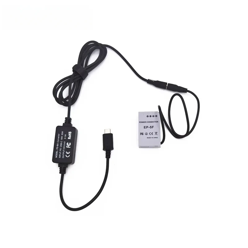 パワーバンク USB C コンバータ PD +EN-EL24 ダミーバッテリー EP-5F EP5F 4017pin カメラ DC カプラー Nikon 1 J5 1J5 用