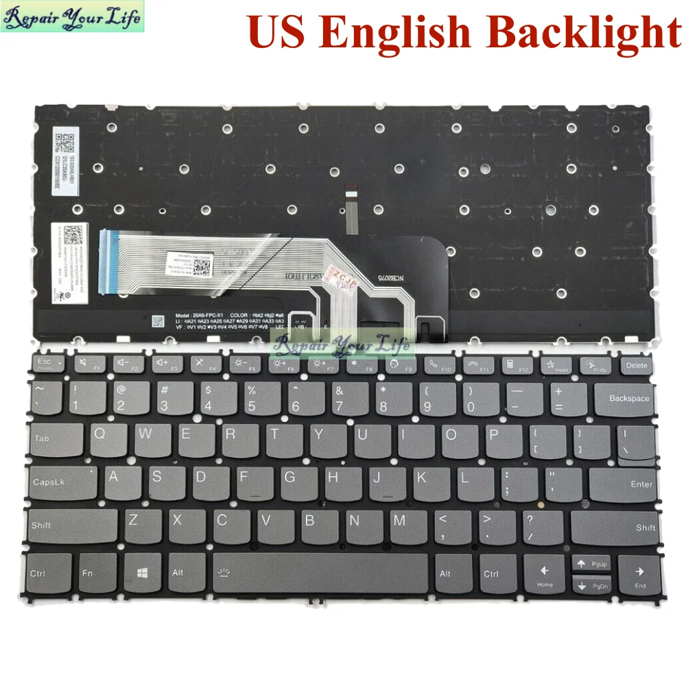 

US English Backlit Keyboard for Lenovo ThinkBook 13s Gen 2 G2ITL 20V9 G2ARE 20WC Backlight Black New