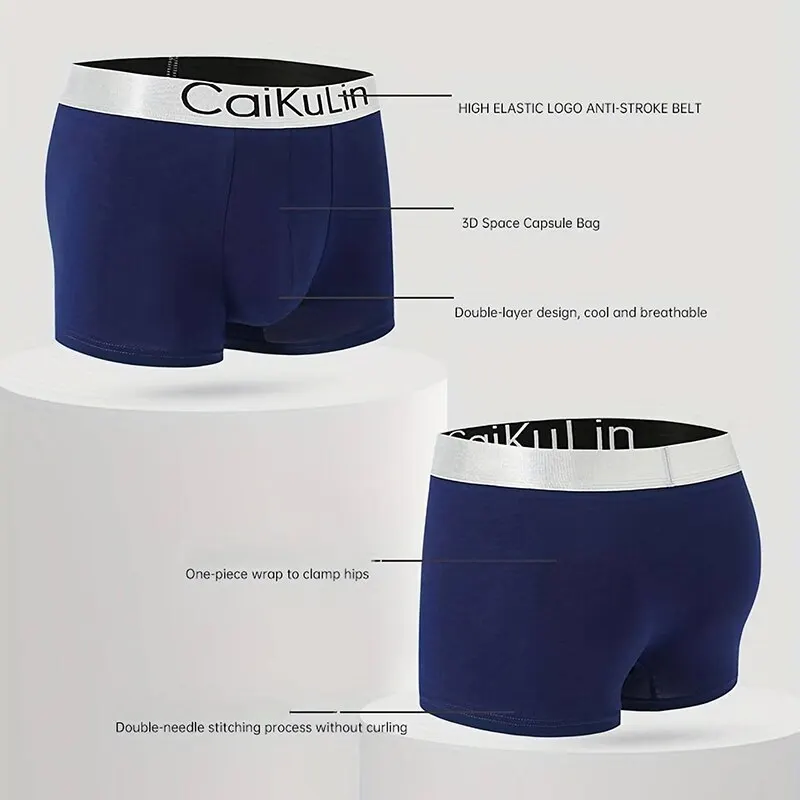 6 Pieces Men Solid Color Boxer Shorts Underpants Underwear 6 Color Mixing L-XXXL Smooth Cool Ventilate Fashion Fitness Sports