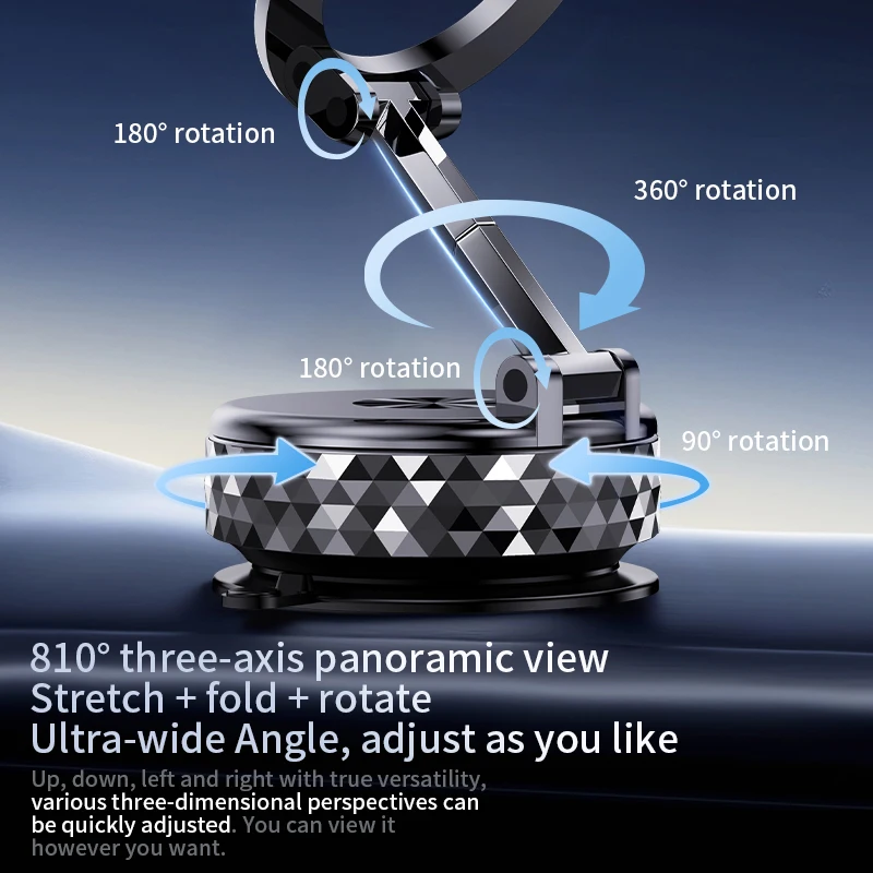 Vacuum Magnetic Phone Holder Portable 360° Multifunctional Foldable Rotatable Suction Cup Stand For iphone 17 Samsung Bracket