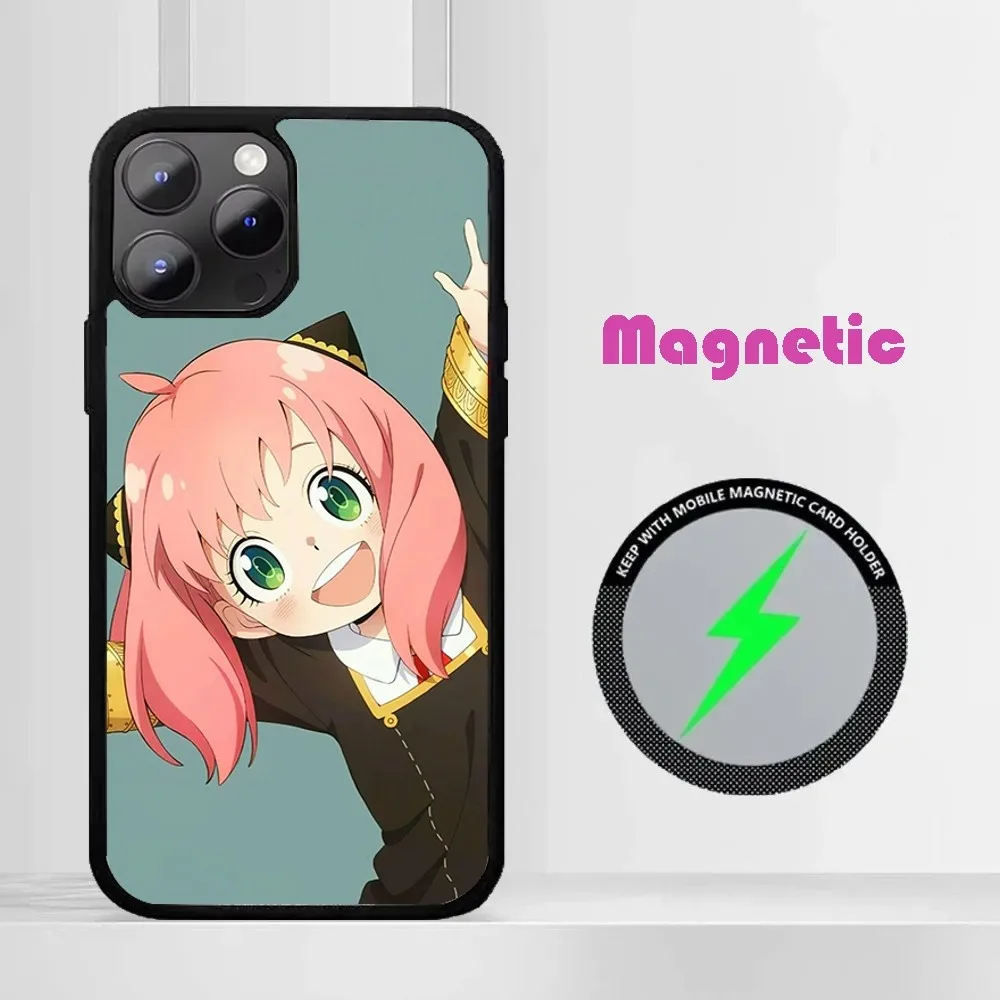 

SPY X FAMILY Anime Kawaii Anya Phone Case For iPhone 16 15 14 13 12 11 PRO MAX PLUS Mini Magnetic wireless phone case