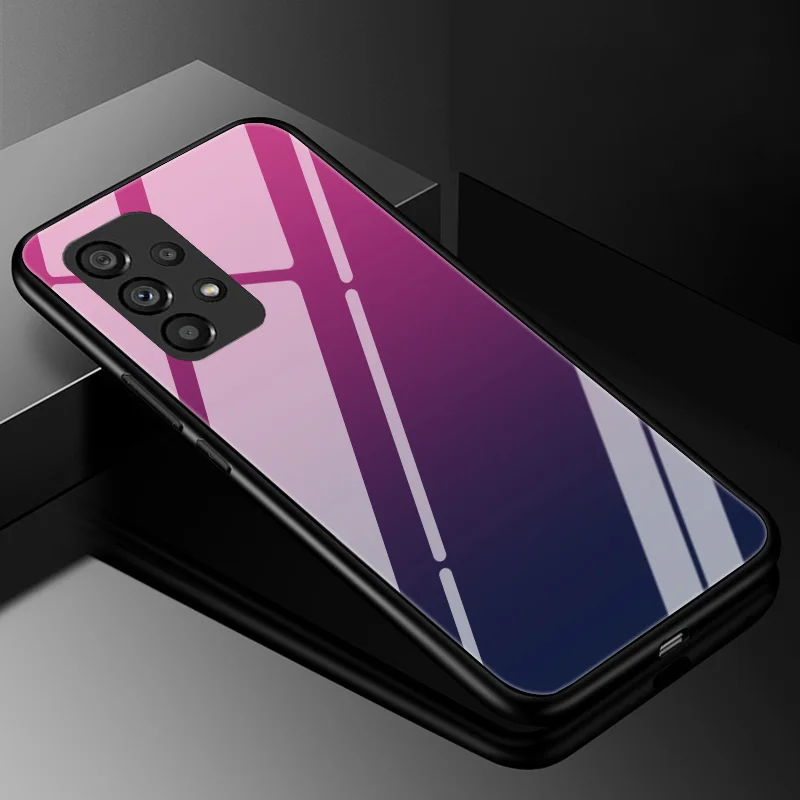 Gradient Tempered Glass Case For Samsung Galaxy S23 S22 Ultra S21 FE S20 S10 5G S10e S8 S9 Plus S7 Edge Protective Glass Cover