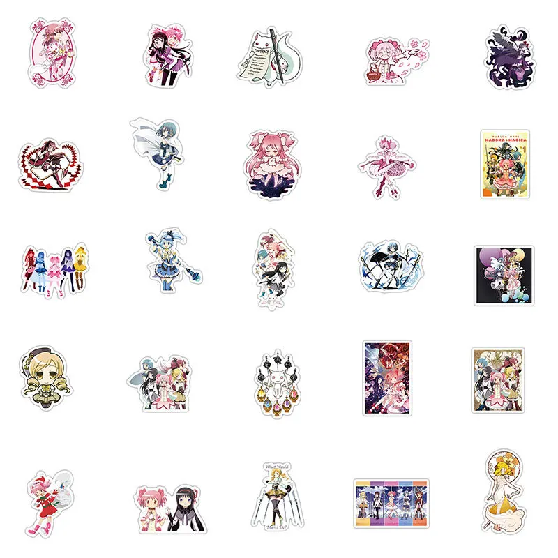 50pcs Puella Magi Madoka Magica Series Graffiti Stickers Suitable for Laptop Helmets Desktop Wall Decorations DIY Stickers