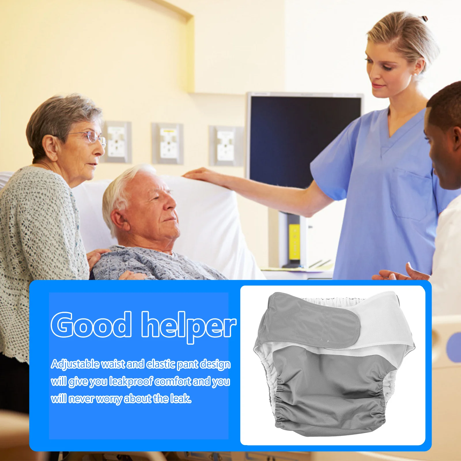 حفاضات الكبار قابلة لإعادة الاستخدام مانعة للتسرب سلس البول الملابس الداخلية قابل للتعديل الخصر لكبار السن بعد الولادة مستشفى الاستخدام المنزلي