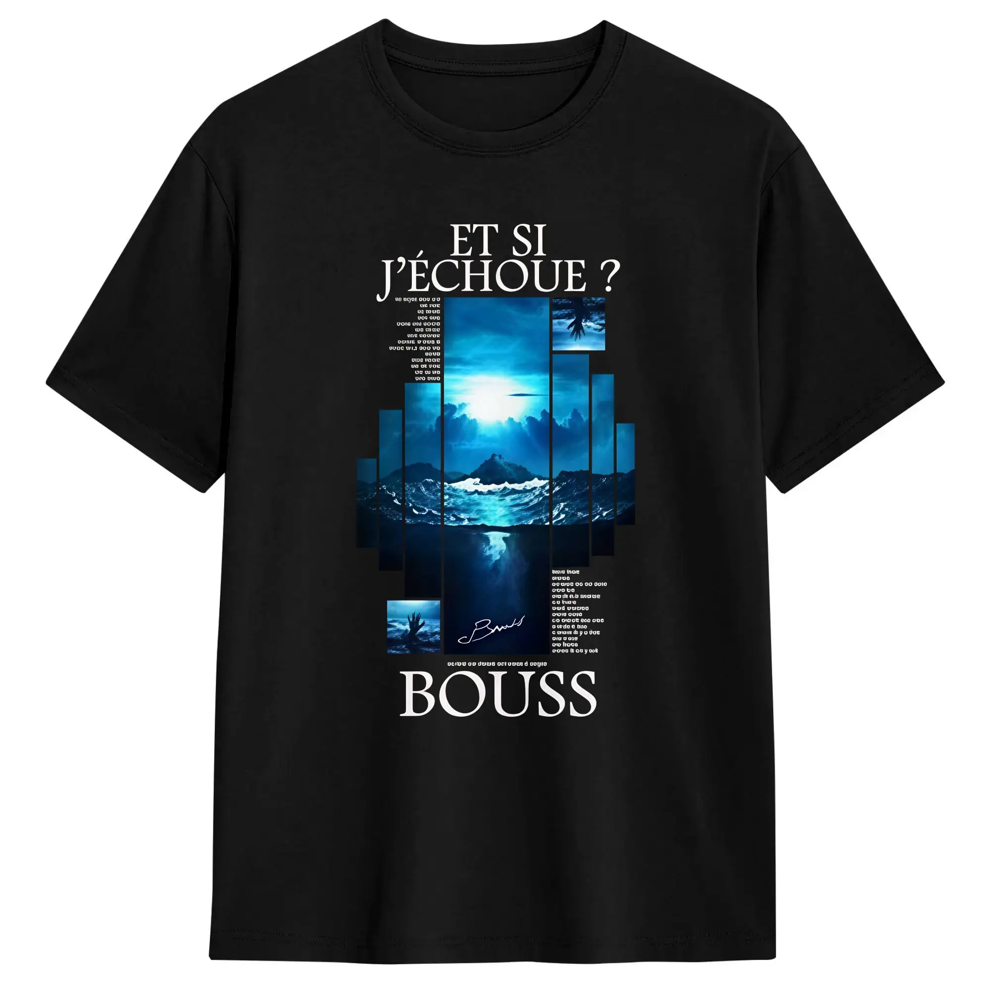 Rapper BOUSS ET SI J 'echoue tour Men's Retro 2026 T-Shirt Summer  T-Shirts Cotton O Neck Oversize Top Tees Short Sleeve Tshirt