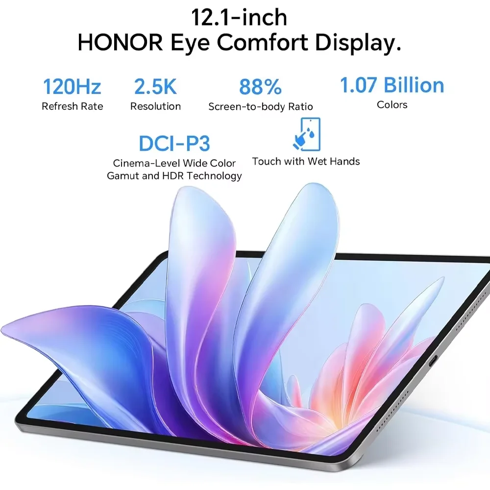 تابلت HONOR Pad 10 بسعة 8 جيجابايت + 256 جيجابايت، شاشة 12.1 بوصة 120 هرتز 2.5 كيلو (22560*1600)، بطارية Snapdragon 7 Gen 3 10100 مللي أمبير في الساعة، MagicOS 9.0 (Android 1) #5