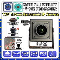 Audio Mic 4MP Panorama 1.8mm Fish Eye Large Angle HD Digital Metal Mini IP Camera 48VPOE 2K ONVIF Small Micro Indoor Face Xmeye