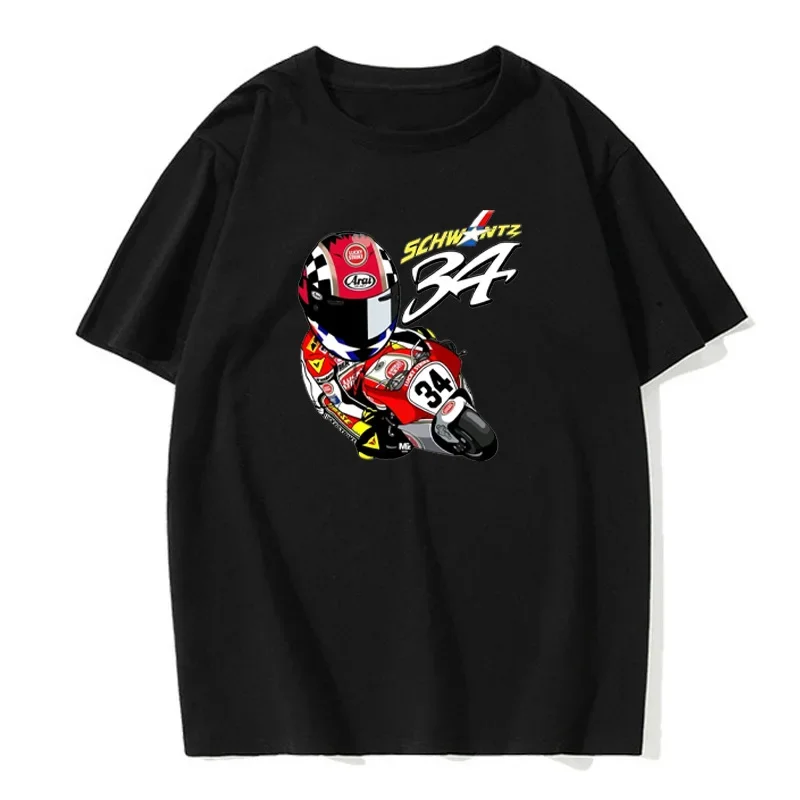 Summer Men\'s Short-sleeved GS Adventure Sports Casual Top Kevin Schwantz 34 1993 GP T-shirt New Men\'s Motorcycle Rider T-shirt