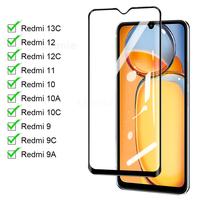 Full Screen Protector Glass For Xiaomi Redmi 13C 12 12C 10A  Tempered Glass Screen Saver Sensitive Front Film