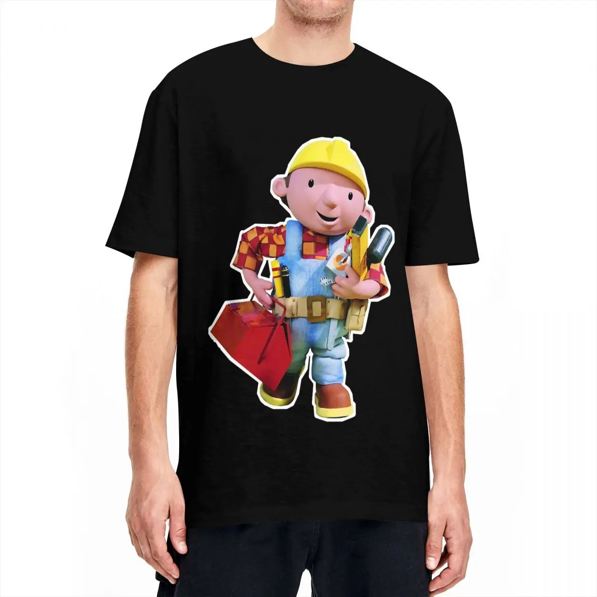 Koszulka w stylu Vintage Bob The Builders T Shirt z czystej bawełny zabawna męska koszulka Hipster na letnie ubrania z krótkim rękawem