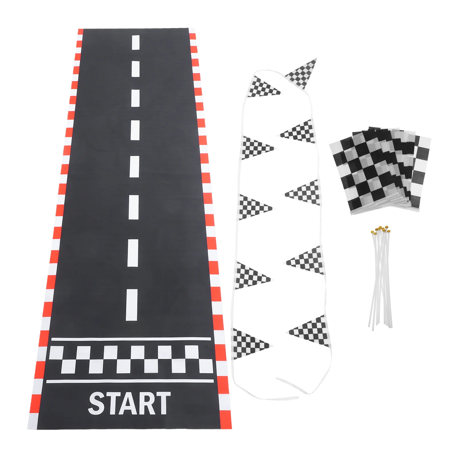 

1 Set Floor Runner Checkered Flags Race Car Birthday Party Decorations Small Flags On Sticks Car Themed Room Decor