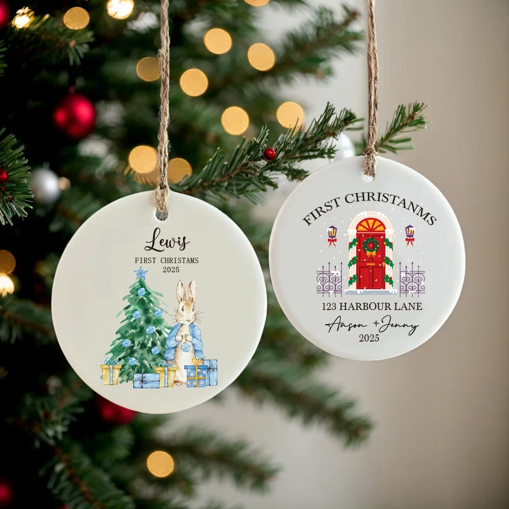 Personalized First Christmas Ornament,Custom Keepsake Christmas Ornament,New Home Gift,Wedding Christmas Gift,Housewarming Gift