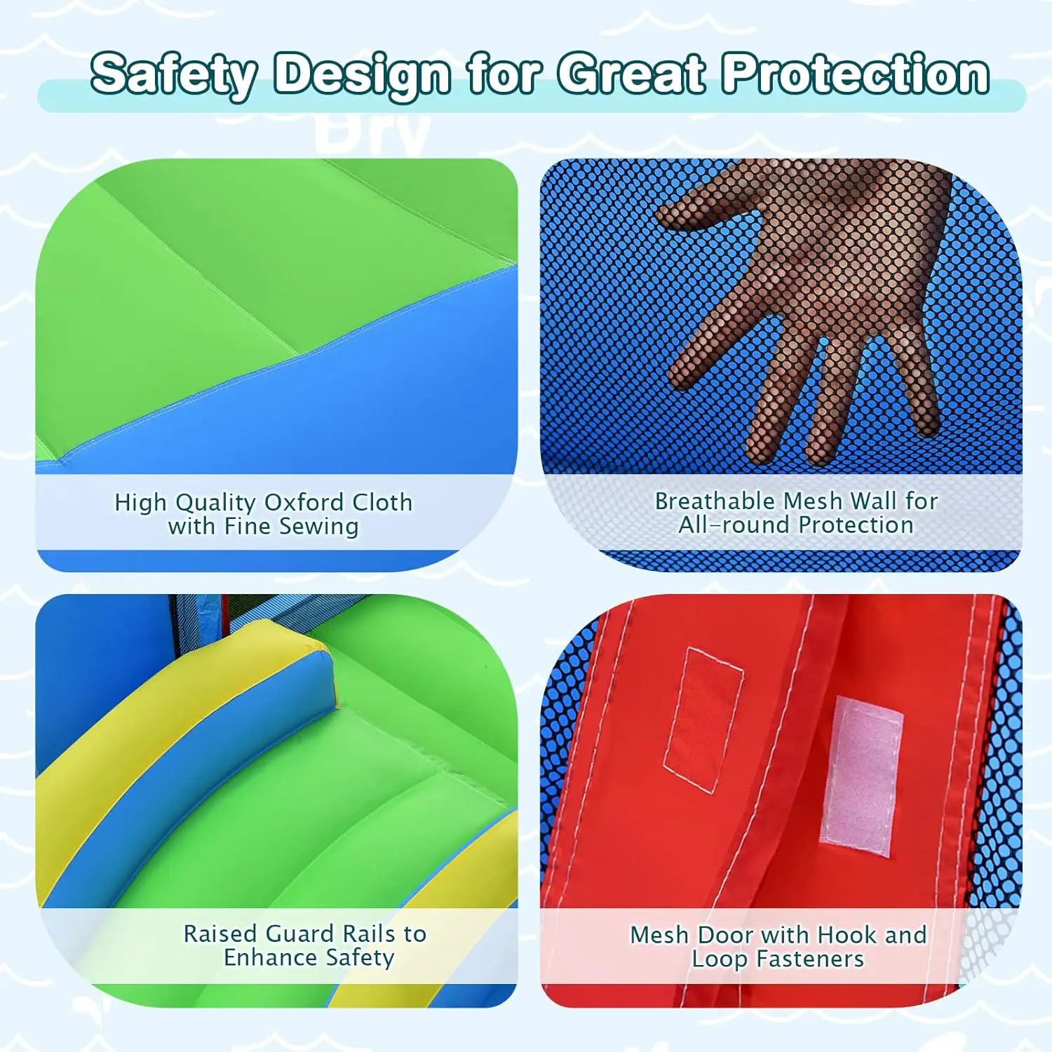 Inflatable Water Slide with 480w Blower, 6-in-1 Toddler Giant Blow Up Bouncy Water Park w/Target Ball&Climb, Water Bounce House